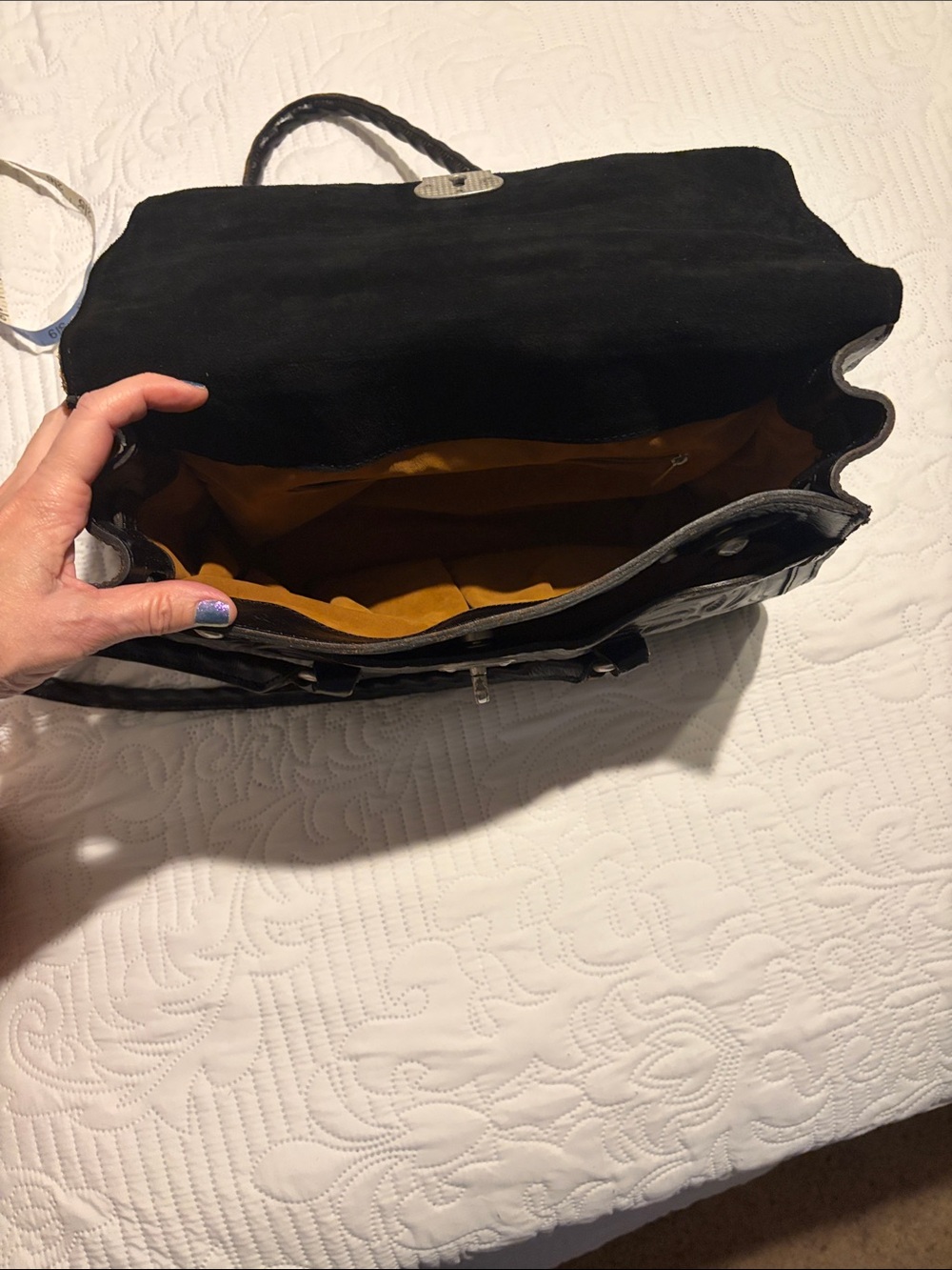 Patricia Nash Embossed Floral Leather Tote Bag - Picture 6 of 8